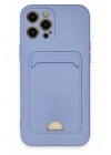 Mey İthalat®  iPhone 12 Pro Max Kılıf Kelvin Kartvizitli Silikon - Lila