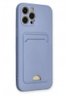 Mey İthalat®  iPhone 12 Pro Max Kılıf Kelvin Kartvizitli Silikon - Lila