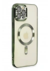 Mey İthalat®  iPhone 12 Pro Max Kılıf Kross Magneticsafe Kapak - Koyu Yeşil