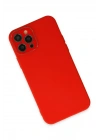 Mey İthalat®  iPhone 12 Pro Max Kılıf Lansman Glass Kapak - Kırmızı