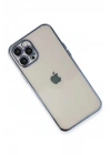 Mey İthalat®  iPhone 12 Pro Max Kılıf  Lensli Silikon - Açık Mavi