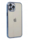 Mey İthalat®  iPhone 12 Pro Max Kılıf  Lensli Silikon - Açık Mavi