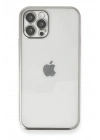 Mey İthalat®  iPhone 12 Pro Max Kılıf  Lensli Silikon - Gümüş