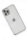Mey İthalat®  iPhone 12 Pro Max Kılıf  Lensli Silikon - Gümüş