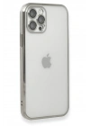 Mey İthalat®  iPhone 12 Pro Max Kılıf  Lensli Silikon - Gümüş