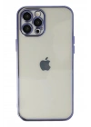 Mey İthalat®  iPhone 12 Pro Max Kılıf  Lensli Silikon - Mor