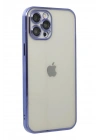 Mey İthalat®  iPhone 12 Pro Max Kılıf  Lensli Silikon - Mor