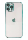 Mey İthalat®  iPhone 12 Pro Max Kılıf  Lensli Silikon - Yeşil