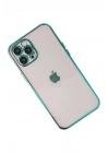 Mey İthalat®  iPhone 12 Pro Max Kılıf  Lensli Silikon - Yeşil