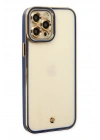 Mey İthalat®  iPhone 12 Pro Max Kılıf Liva Lens Silikon - Mavi