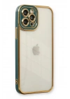 Mey İthalat®  iPhone 12 Pro Max Kılıf Liva Lens Silikon - Yeşil