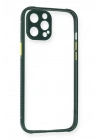Mey İthalat®  iPhone 12 Pro Max Kılıf Miami Şeffaf Silikon - Koyu Yeşil