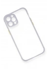Mey İthalat®  iPhone 12 Pro Max Kılıf Miami Şeffaf Silikon - Lila