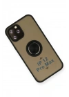 Mey İthalat®  iPhone 12 Pro Max Kılıf Montreal Yüzüklü Silikon Kapak - Siyah