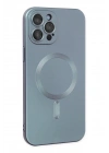 Mey İthalat®  iPhone 12 Pro Max Kılıf Moshi Lens Magneticsafe Silikon - Sierra Blue