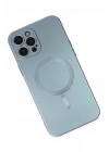 Mey İthalat®  iPhone 12 Pro Max Kılıf Moshi Lens Magneticsafe Silikon - Sierra Blue