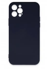 Mey İthalat®  iPhone 12 Pro Max Kılıf Nano içi Kadife Silikon - Lacivert