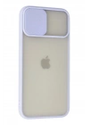 Mey İthalat®  iPhone 12 Pro Max Kılıf Palm Buzlu Kamera Sürgülü Silikon - Lila