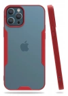 Mey İthalat®  iPhone 12 Pro Max Kılıf Platin Silikon - Kırmızı