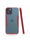 Mey İthalat®  iPhone 12 Pro Max Kılıf Platin Silikon - Kırmızı