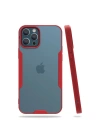 Mey İthalat®  iPhone 12 Pro Max Kılıf Platin Silikon - Kırmızı