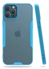 Mey İthalat®  iPhone 12 Pro Max Kılıf Platin Silikon - Mavi