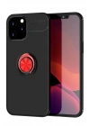 Mey İthalat®  iPhone 12 Pro Max Kılıf Range Yüzüklü Silikon - Siyah-Kırmızı