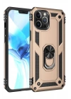 Mey İthalat®  iPhone 12 Pro Max Kılıf Sofya Yüzüklü Silikon Kapak - Gold