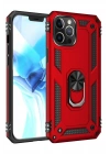Mey İthalat®  iPhone 12 Pro Max Kılıf Sofya Yüzüklü Silikon Kapak - Kırmızı