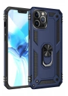 Mey İthalat®  iPhone 12 Pro Max Kılıf Sofya Yüzüklü Silikon Kapak - Lacivert