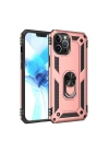 Mey İthalat®  iPhone 12 Pro Max Kılıf Sofya Yüzüklü Silikon Kapak - Rose