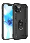 Mey İthalat®  iPhone 12 Pro Max Kılıf Sofya Yüzüklü Silikon Kapak - Siyah