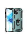 Mey İthalat®  iPhone 12 Pro Max Kılıf Sofya Yüzüklü Silikon Kapak - Yeşil
