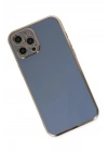 Mey İthalat®  iPhone 12 Pro Max Kılıf Volet Silikon - Mavi