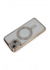 Mey İthalat®  iPhone 13 Kılıf Joke Simli Magneticsafe Kılıf - Gold