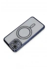 Mey İthalat®   iPhone 13 Kılıf Joke Simli Magneticsafe Kılıf - Lacivert