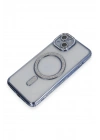 Mey İthalat®  iPhone 13 Kılıf Joke Simli Magneticsafe Kılıf - Mavi