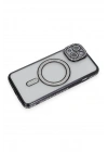 Mey İthalat®  iPhone 13 Kılıf Joke Simli Magneticsafe Kılıf - Siyah