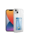 Mey İthalat®  iPhone 13 Kılıf Kart Şeffaf Silikon - Şeffaf