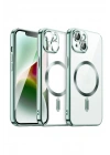 Mey İthalat®  iPhone 13 Kılıf Kross Magneticsafe Kapak - Koyu Yeşil