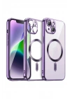 Mey İthalat®  iPhone 13 Kılıf Kross Magneticsafe Kapak - Mor