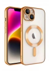 Mey İthalat®  iPhone 13 Kılıf Kross Magneticsafe Kapak - Turuncu