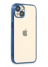 Mey İthalat®  iPhone 13 Kılıf  Lensli Silikon - Açık Mavi