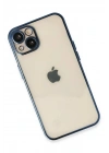 Mey İthalat®  iPhone 13 Kılıf  Lensli Silikon - Lacivert