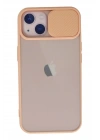 Mey İthalat®  iPhone 13 Kılıf Palm Buzlu Kamera Sürgülü Silikon - Pembe