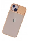 Mey İthalat®  iPhone 13 Kılıf Palm Buzlu Kamera Sürgülü Silikon - Pembe