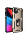 Mey İthalat®  iPhone 13 Kılıf Sofya Yüzüklü Silikon Kapak - Gold