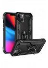 Mey İthalat®  iPhone 13 Kılıf Sofya Yüzüklü Silikon Kapak - Siyah