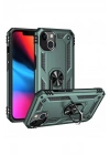 Mey İthalat®  iPhone 13 Kılıf Sofya Yüzüklü Silikon Kapak - Yeşil