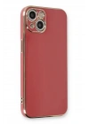 Mey İthalat®  iPhone 13 Kılıf Volet Silikon - Kırmızı